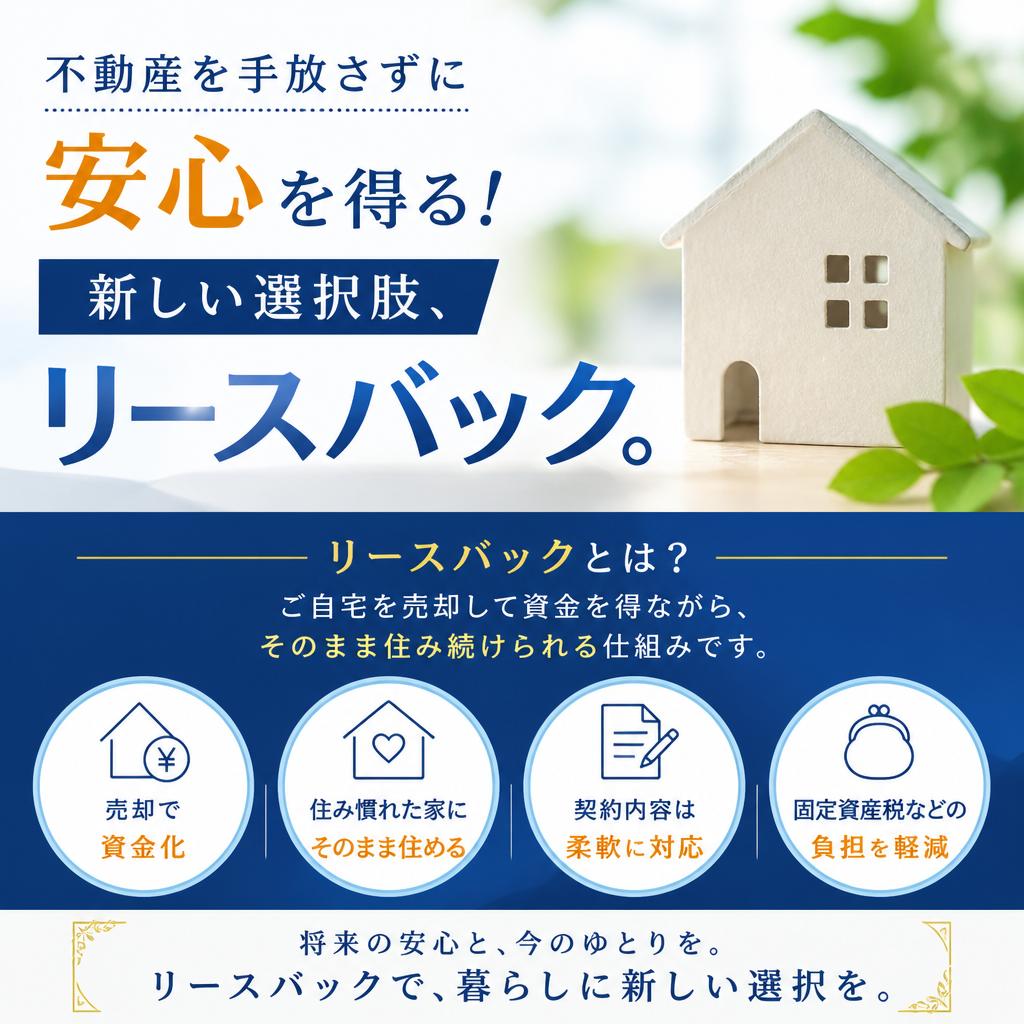 不動産を手放さずに安心を得る！新しい選択肢、リースバック。