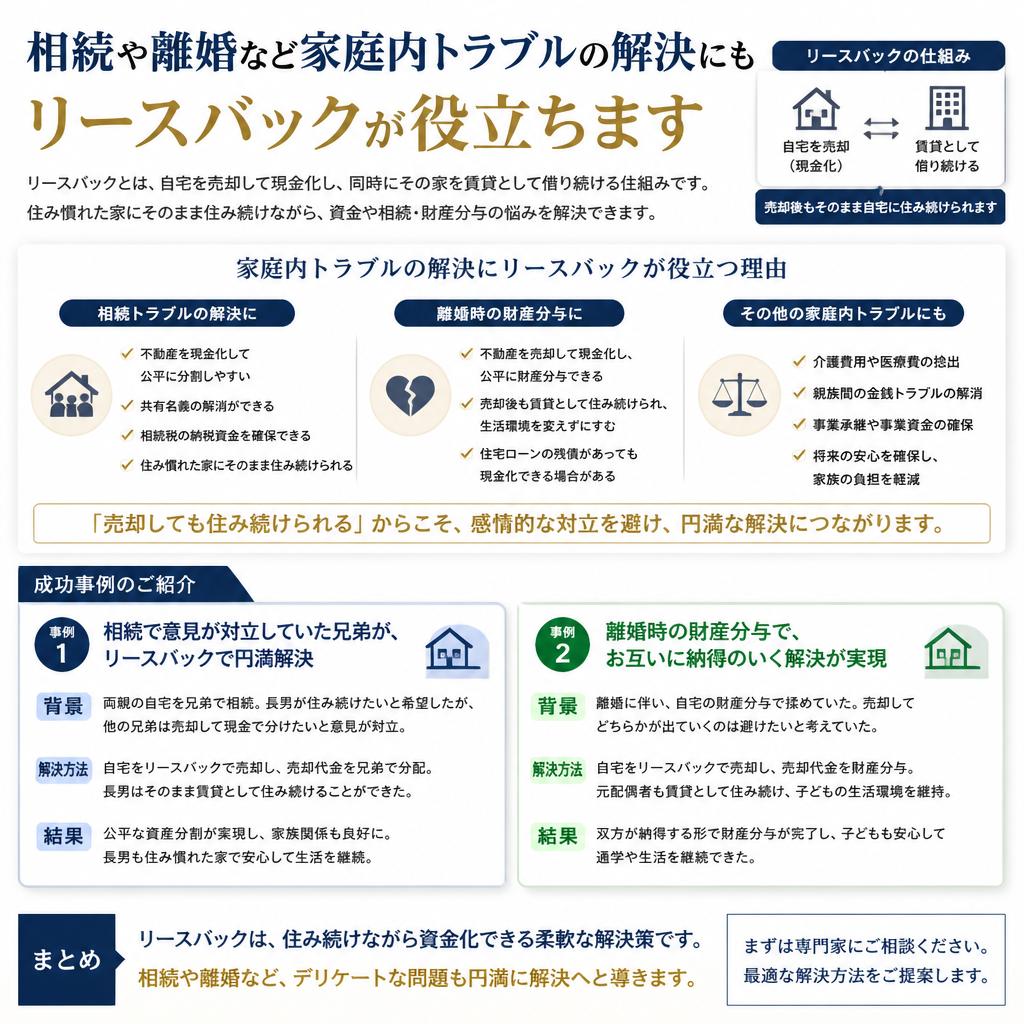 家庭内トラブルとリースバック