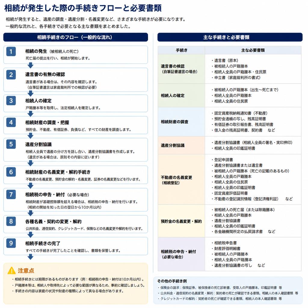 相続手続きの流れと必要書類