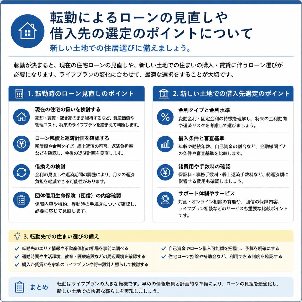 転勤に伴う住宅ローンの見直し方法