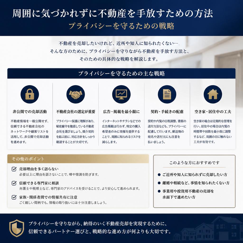 近所に知られずに売却する方法